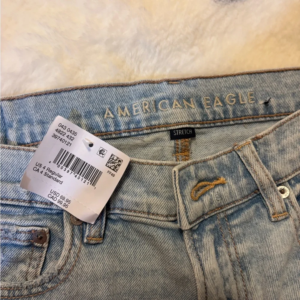 AE Stretch Super High-Waisted Ripped Ankle Straight Jean - Picture 6 of 7